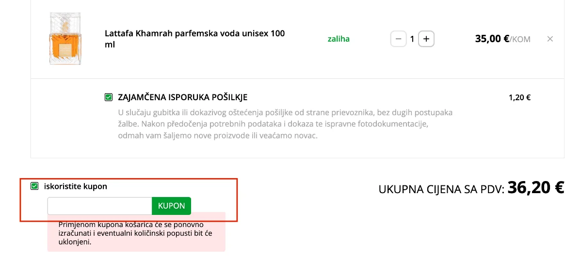 klik na kupon