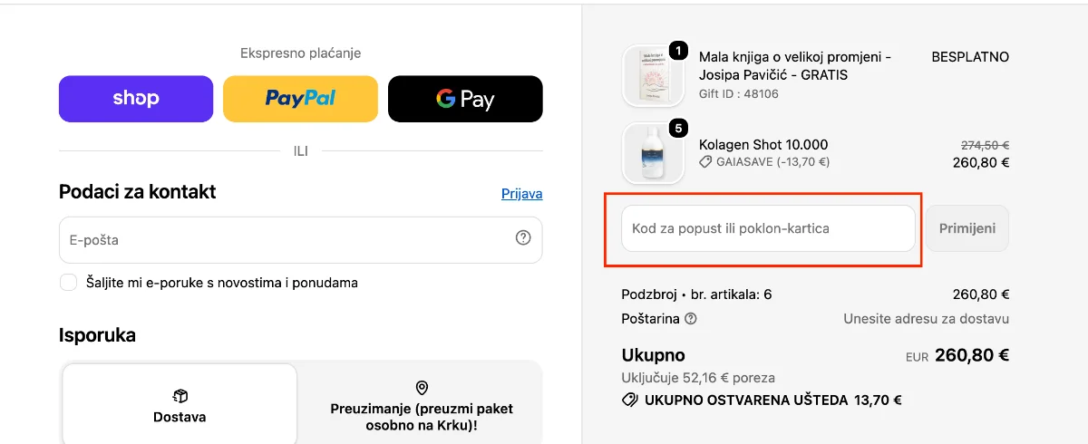 klik na kupon