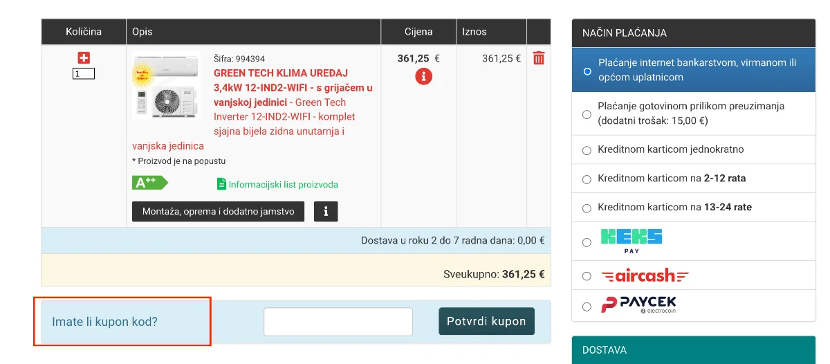 klik na kupon